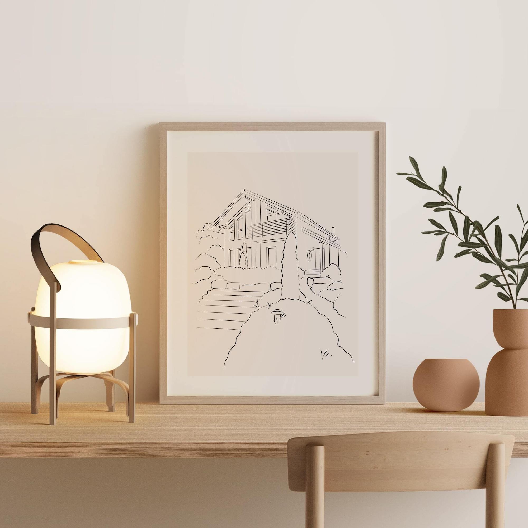 House drawing in Line Art